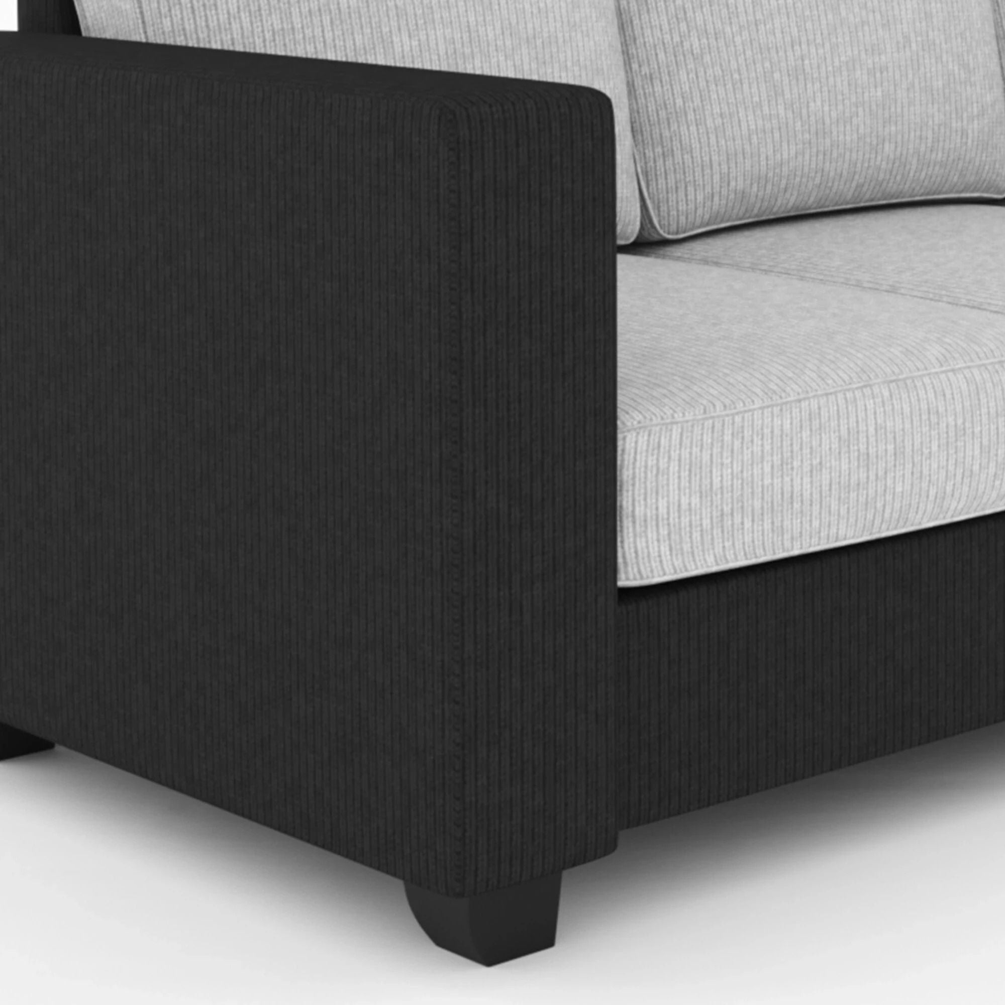 WESTIDO New Collection Fabric 3 Seater  Sofa (Finish Color - Black, DIY(Do-It-Yourself))