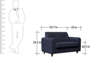 WESTIDO Pratco Fabric 2 Seater  Sofa (Finish Color - Blue, DIY(Do-It-Yourself))