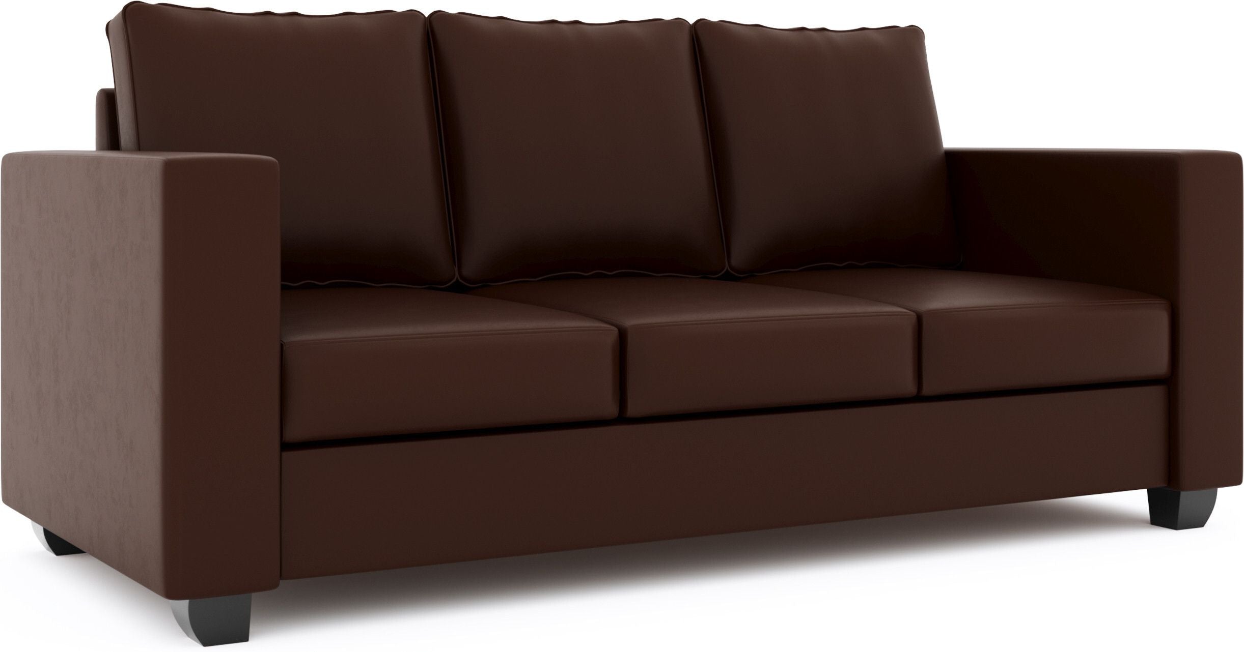 WESTIDO Orlando Leatherette 3 Seater  Sofa (Finish Color - Brown, DIY(Do-It-Yourself))