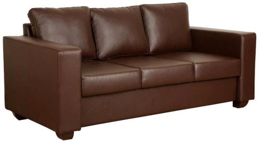 WESTIDO Orlando Leatherette 3 Seater  Sofa (Finish Color - Brown, DIY(Do-It-Yourself))
