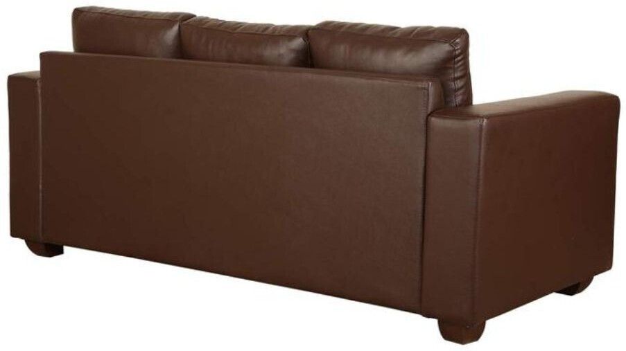 WESTIDO Orlando Leatherette 3 Seater  Sofa (Finish Color - Brown, DIY(Do-It-Yourself))