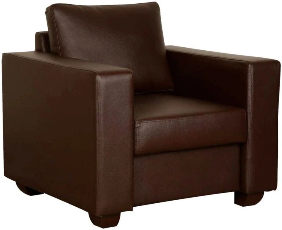 WESTIDO Synthol Leatherette 1 Seater  Sofa (Finish Color - Brown, DIY(Do-It-Yourself))