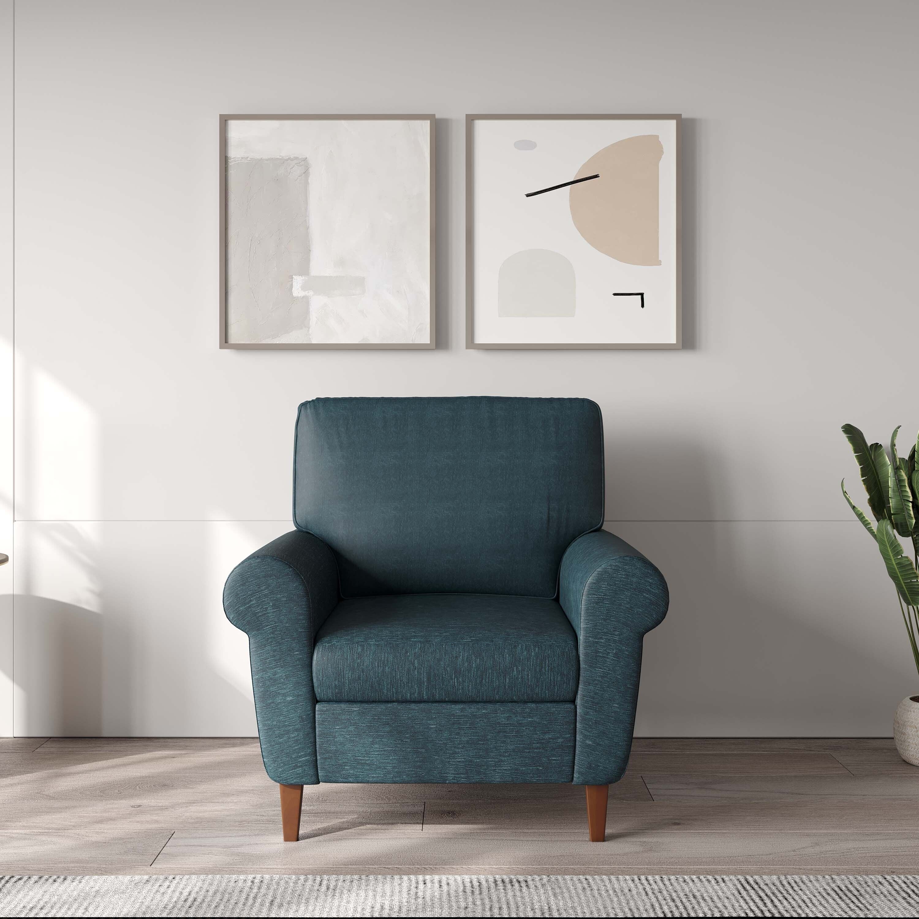 WESTIDO Alfemo Mobilya. Fabric 1 Seater  Sofa (Finish Color - BLUE, DIY(Do-It-Yourself))