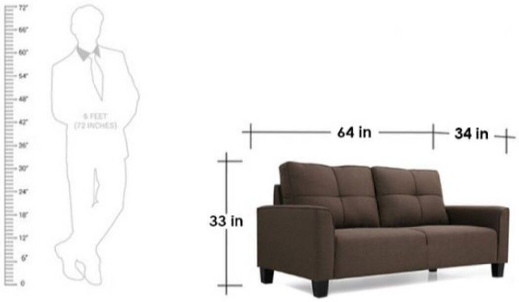 WESTIDO Sabri Fabric 2 Seater  Sofa (Finish Color - Brown, DIY(Do-It-Yourself))