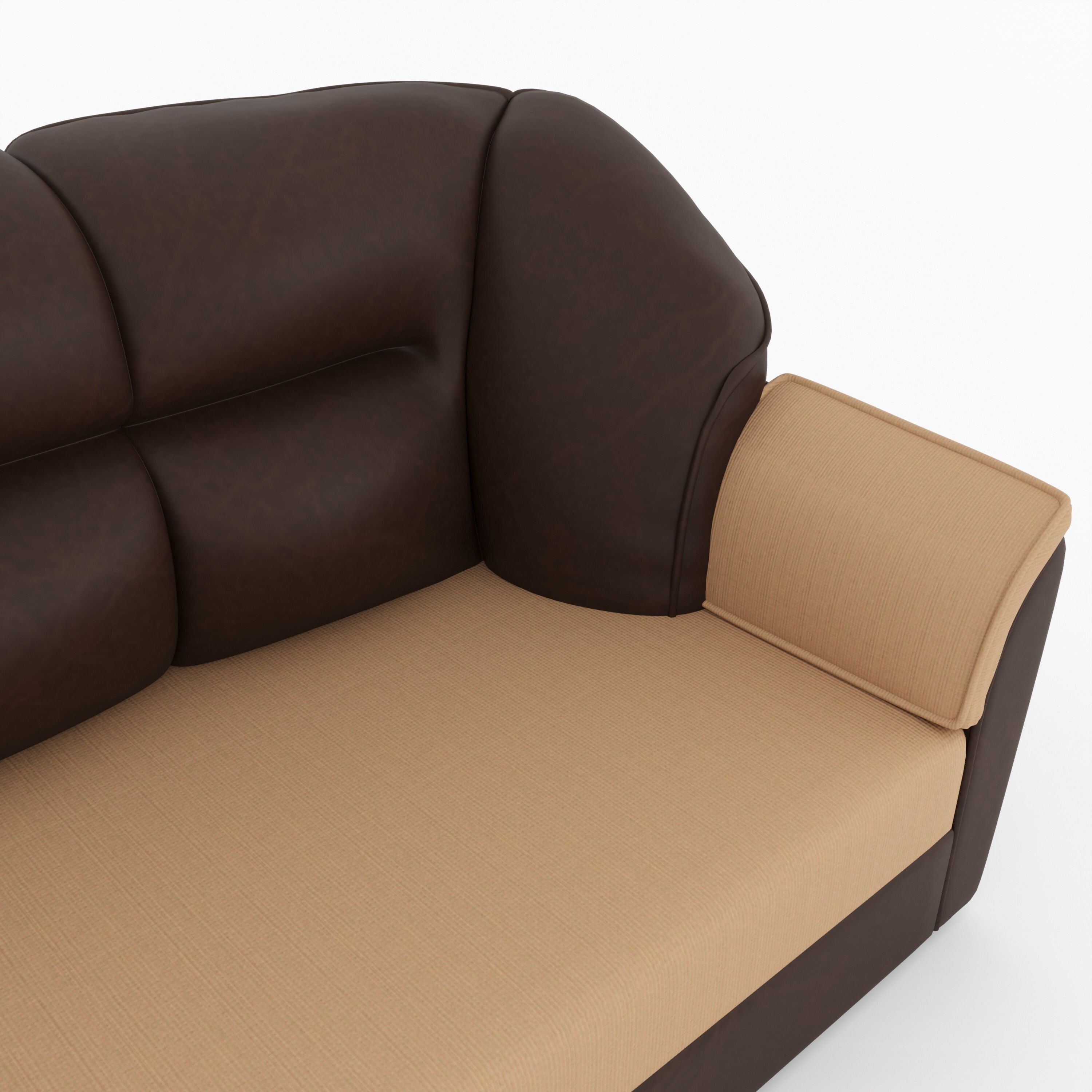 WESTIDO Cyrus Leatherette 3 Seater  Sofa (Finish Color - Creame Brown, DIY(Do-It-Yourself))