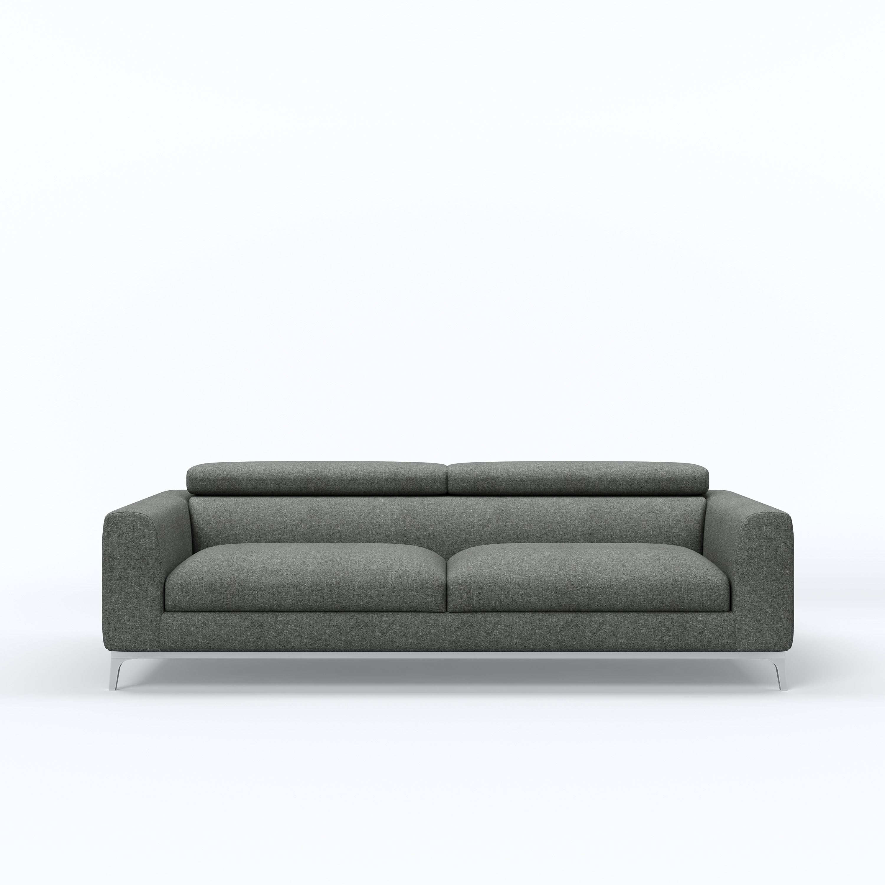 WESTIDO Tuxedo Fabric 3 Seater  Sofa (Finish Color - GREY, DIY(Do-It-Yourself))