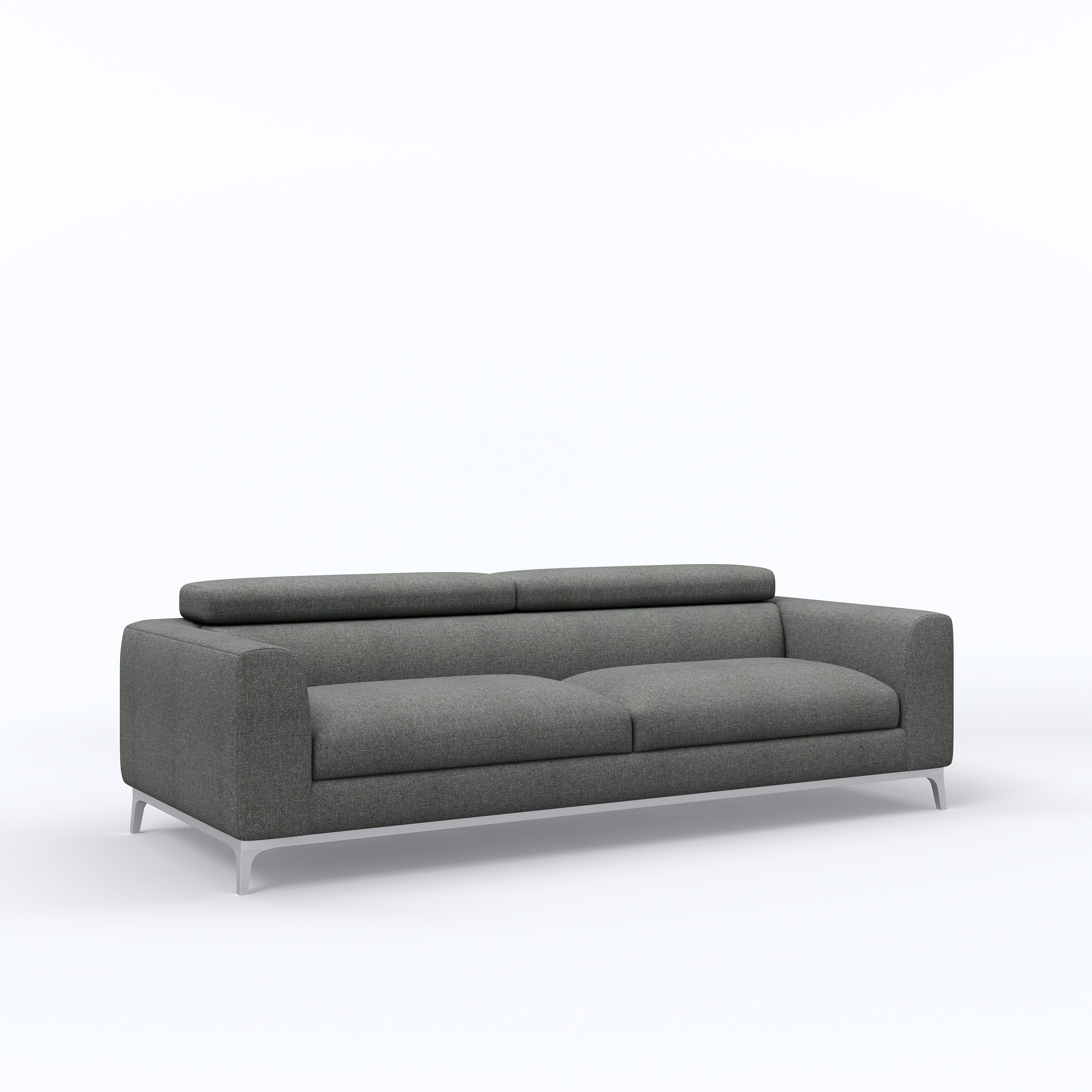 WESTIDO Tuxedo Fabric 3 Seater  Sofa (Finish Color - GREY, DIY(Do-It-Yourself))